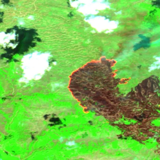 Wildfire near Nevesinje — Sentinel-2 SWIR (fuego)