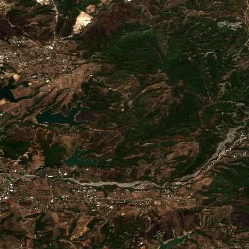 Wildfire near Nikël — Sentinel-2 true color