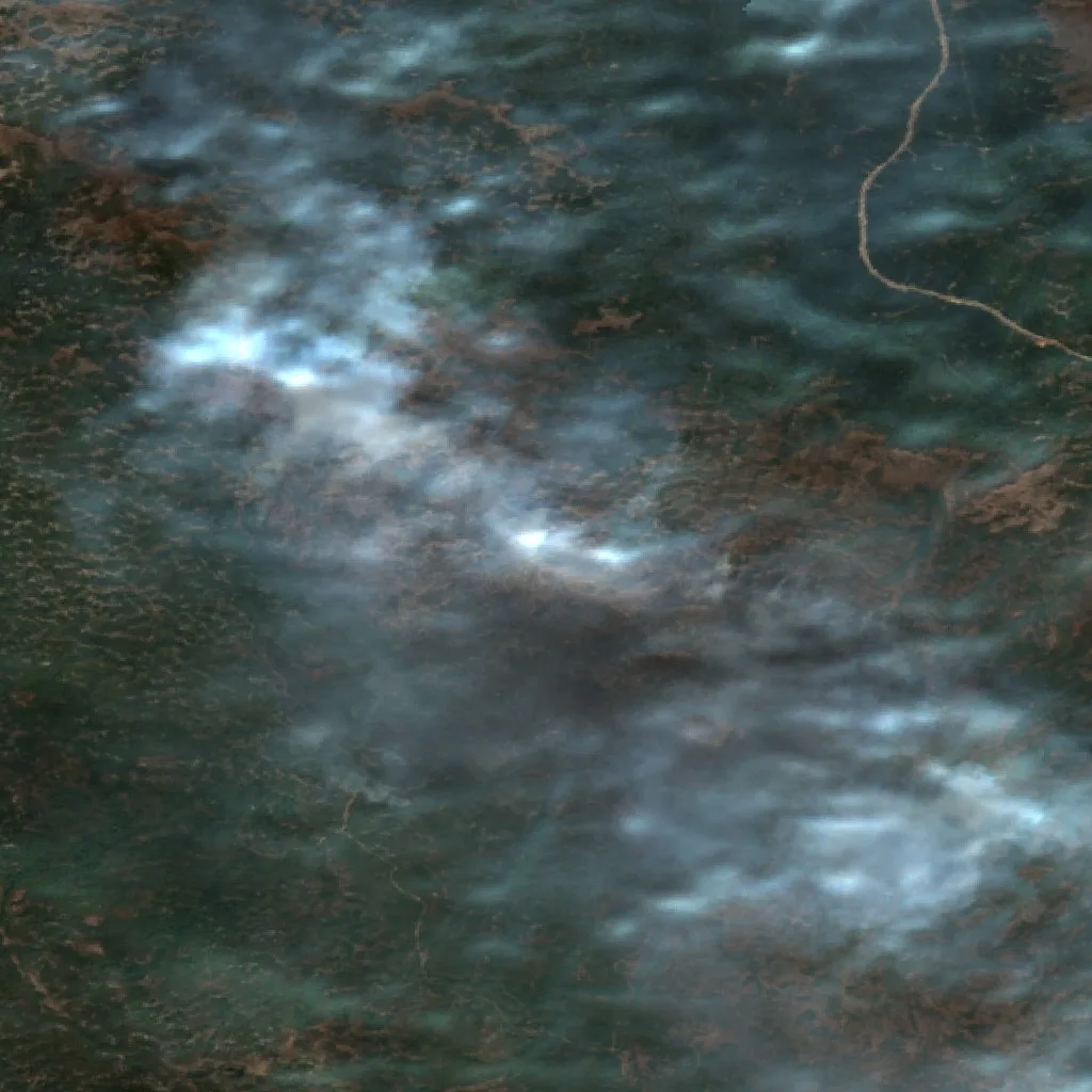 Incendio cerca de Nikšić (6 oct) — Sentinel-2 true color