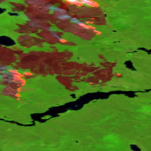 Incendio cerca de North Slave Region — Sentinel-2 SWIR (fuego)