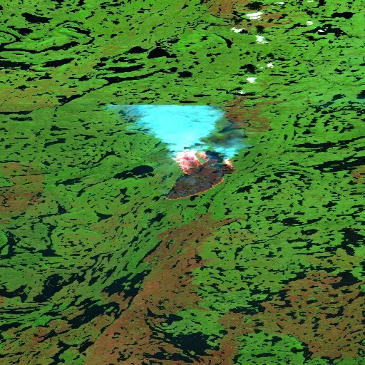 Incendio cerca de North Slave Region (Jun 26 #5) — Sentinel-2 SWIR (fuego)