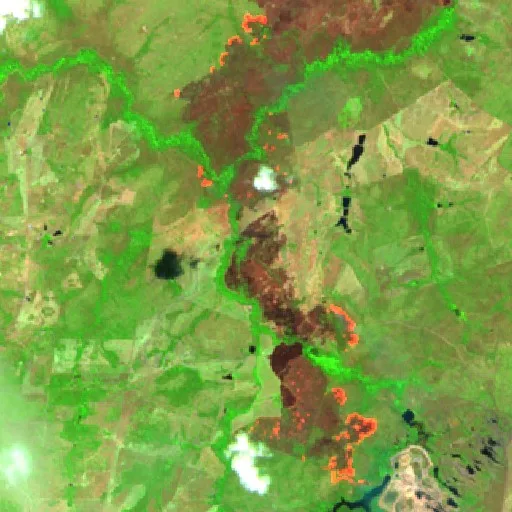 Wildfire near Nossa Senhora do Livramento (Aug 30) — Sentinel-2 SWIR (fuego)