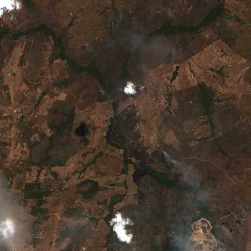 Wildfire near Nossa Senhora do Livramento (Aug 30) — Sentinel-2 true color
