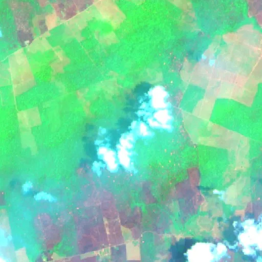 Wildfire near Nossa Senhora dos Navegantes (Oct 16 · N) — Sentinel-2 SWIR (fuego)