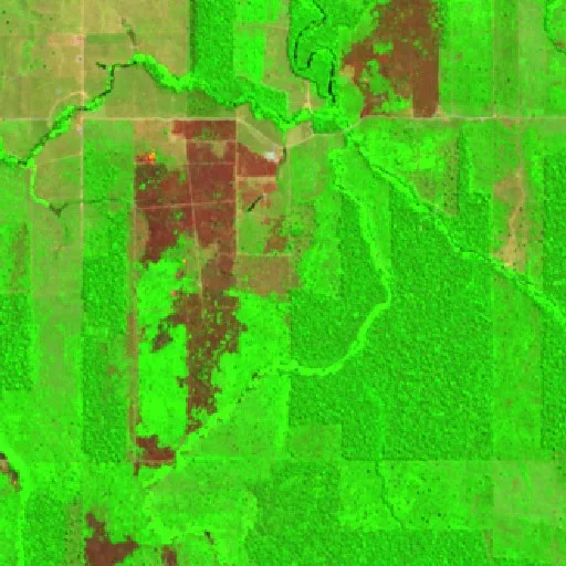 Wildfire near Nova Holanda (Aug 22) — Sentinel-2 SWIR (fuego)