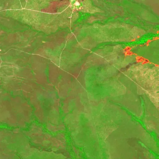 Wildfire near Nova Nazaré (Aug 17 · N) — Sentinel-2 SWIR