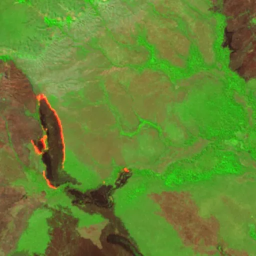 Incendio cerca de Nova Nazaré (26 ago) — Sentinel-2 SWIR