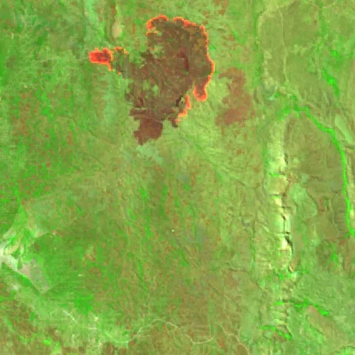 Incendio cerca de Nova Roma — Sentinel-2 SWIR (fuego)