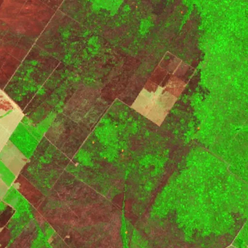 Wildfire near Nova Santa Helena — Sentinel-2 SWIR (fuego)
