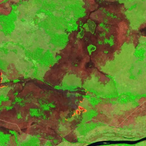 Incendio cerca de Nova Xavantina (27 ago) — Sentinel-2 SWIR