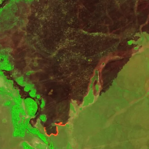 Wildfire near Novo Santo Antônio (Aug 13) — Sentinel-2 SWIR