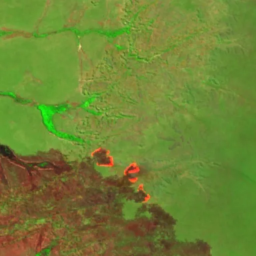 Incendio cerca de Novo São Joaquim (20 ago) — Sentinel-2 SWIR