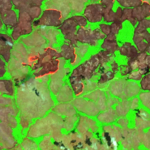 Wildfire near Óbidos — Sentinel-2 SWIR (fuego)
