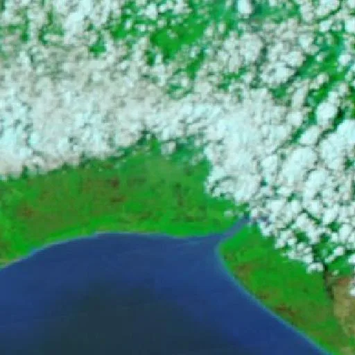 Incendio cerca de Okaba — NASA satellite