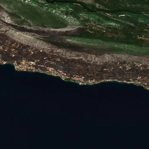 Incendio cerca de Omiš, Dalmatia — Sentinel-2 true color