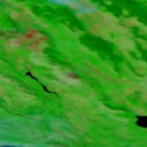 Wildfire near Orguz — NASA satellite