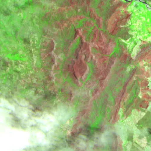 Wildfire near Ortega — Sentinel-2 SWIR (fuego)