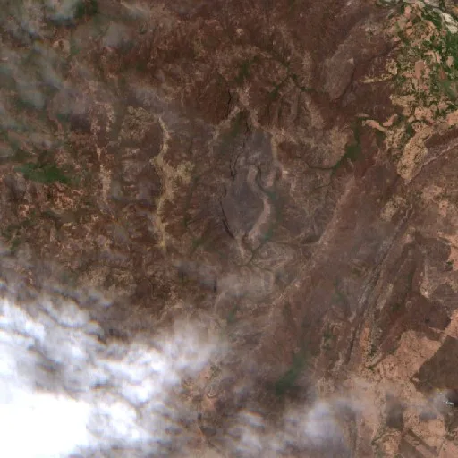 Wildfire near Ortega — Sentinel-2 true color