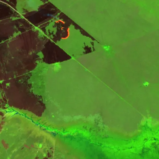 Incendio cerca de Ovecharaty — Sentinel-2 SWIR