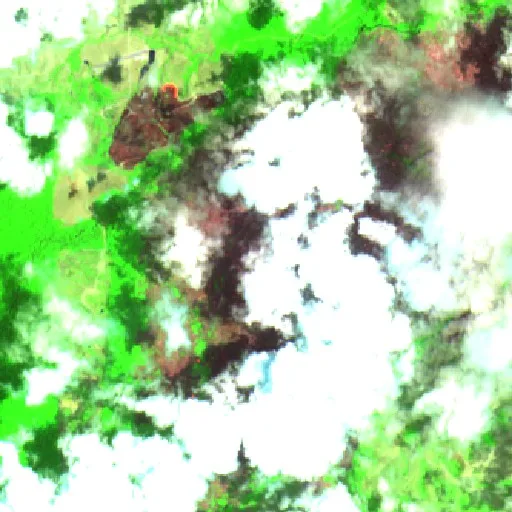 Wildfire near Pacajá (Oct 3) — Sentinel-2 SWIR (fuego)