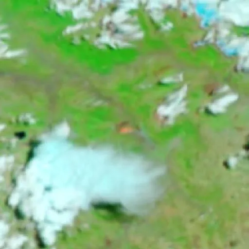 Wildfire near Pacobamba — NASA satellite