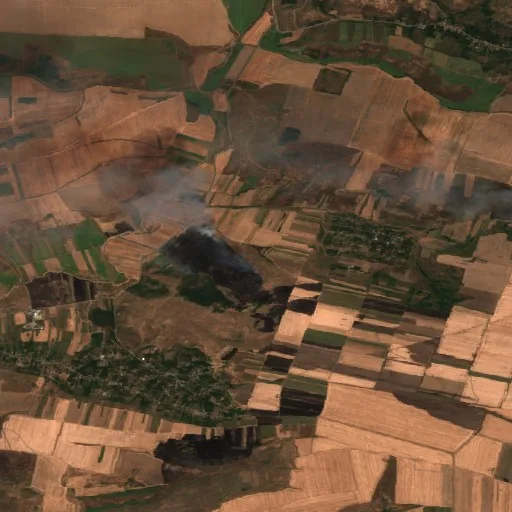 Incendio cerca de Pădina — Sentinel-2 true color