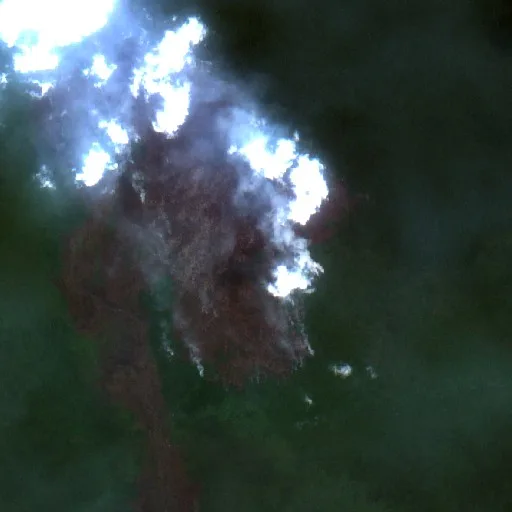 Incendio cerca de Pagatan (3 oct · SE) — Sentinel-2 true color