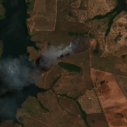 Wildfire near Palmeiras do Tocantins — Sentinel-2 true color