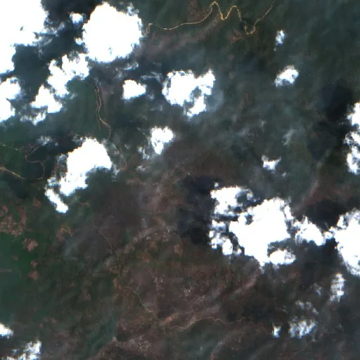 Wildfire near Pangaron — Sentinel-2 true color