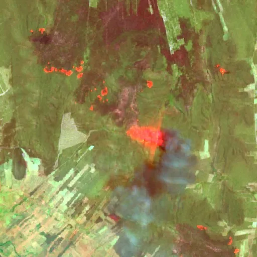 Wildfire near Paratinga (Oct 2) — Sentinel-2 SWIR (fuego)