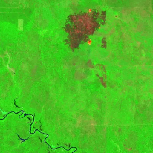 Incendio cerca de Paso Naitek — Sentinel-2 SWIR