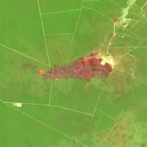 Wildfire near Pavussu — Sentinel-2 SWIR (fuego)