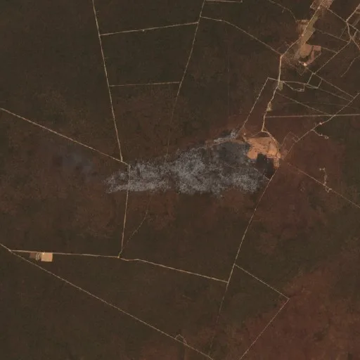 Wildfire near Pavussu — Sentinel-2 true color