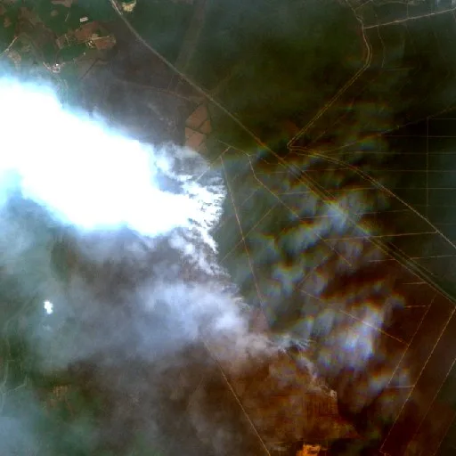 Incendio cerca de Pedamaran (20 sep) — Sentinel-2 true color