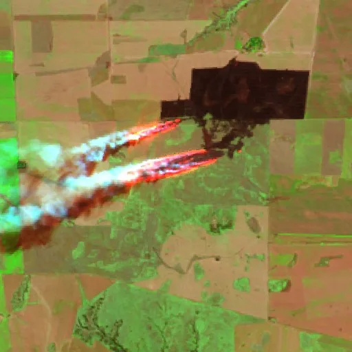 Incendio cerca de Pedanía Achiras — Sentinel-2 SWIR (fuego)