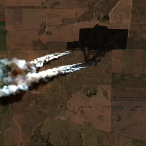 Incendio cerca de Pedanía Achiras — Sentinel-2 true color