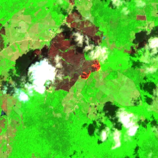 Wildfire near Pedro do Rosário — Sentinel-2 SWIR (fuego)