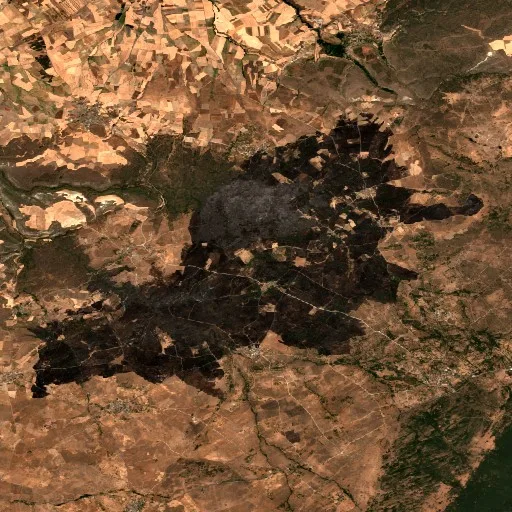 Incendio cerca de Pelayos del Arroyo — Sentinel-2 true color