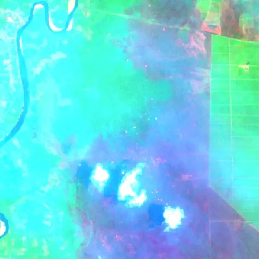 Incendio cerca de Pembuanghulu (6 oct) — Sentinel-2 SWIR (fuego)