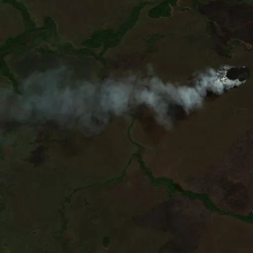 Wildfire near Pium (Aug 4) — Sentinel-2 true color