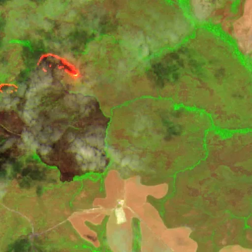 Wildfire near Planalto da Serra — Sentinel-2 SWIR (fuego)