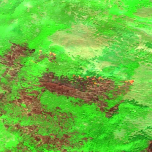 Incendio cerca de Plužine (9 sep · N) — Sentinel-2 SWIR (fuego)