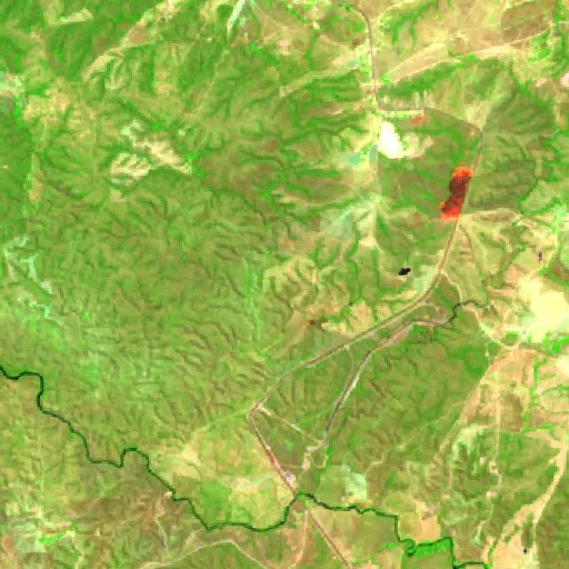 Wildfire near Ponte Alta do Bom Jesus (Sep 20) — Sentinel-2 SWIR (fuego)