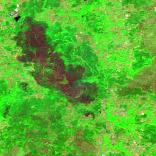 Wildfire near Ponte de Lima — Sentinel-2 SWIR (fuego)