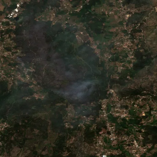 Wildfire near Ponte de Lima — Sentinel-2 true color