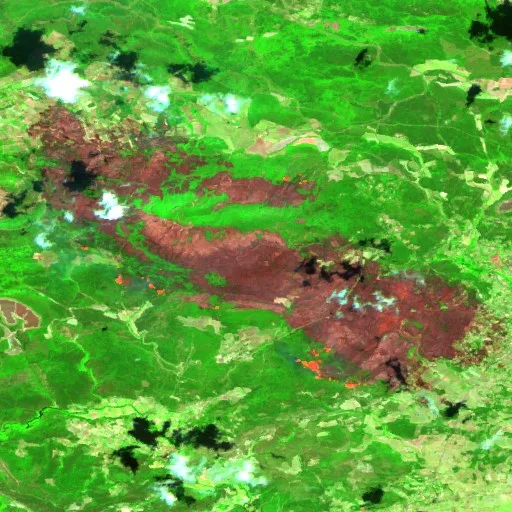 Wildfire near Pontevès — Sentinel-2 SWIR (fuego)