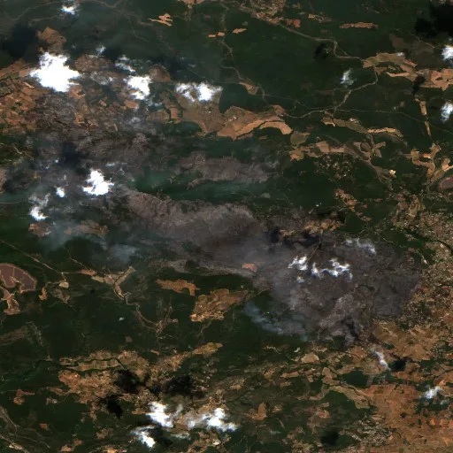 Wildfire near Pontevès — Sentinel-2 true color