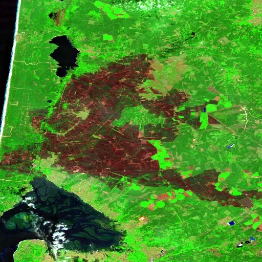 Incendio cerca de Porge — Sentinel-2 SWIR (fuego)