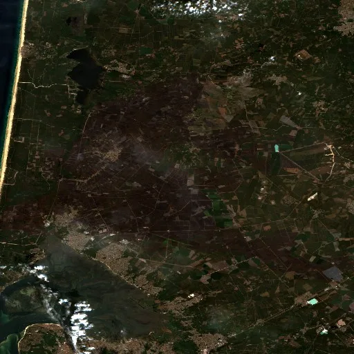 Incendio cerca de Porge — Sentinel-2 true color