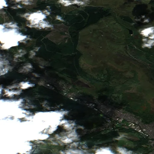 Incendio cerca de Porth — Sentinel-2 true color
